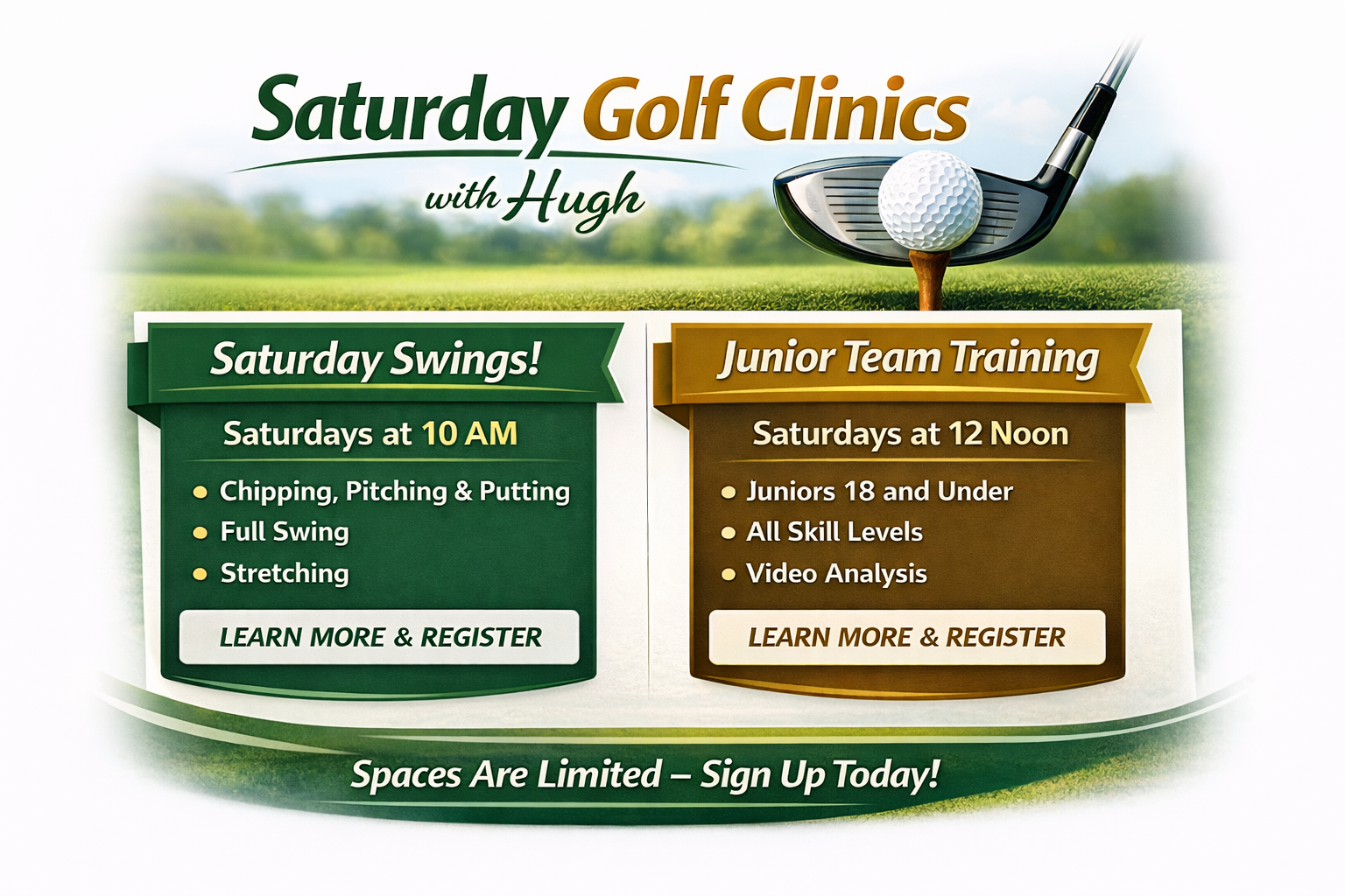 Saturday Golf Clinics with Hugh